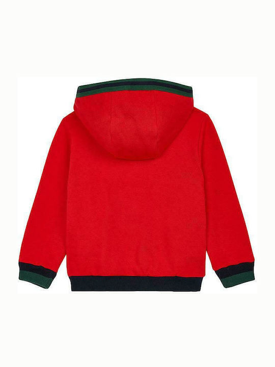 Bluze și Hanorace Pentru Copii Cardigan Cu Glugă și Buzunare Roșu