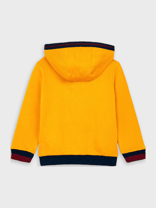 Kids Sweatshirt Cardigan Cotton with Hood Yellow