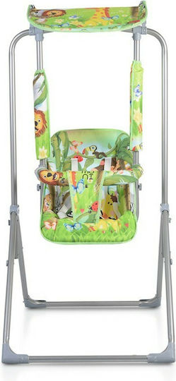 Cangaroo Metal Foldable with Protector Swing Set with Stand Funny 65x65cm for 6+ months Green
