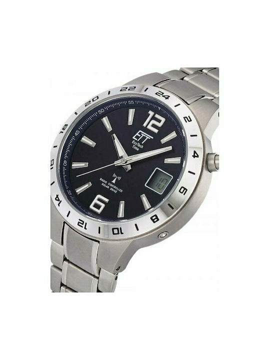 ETT Watch Solar with Silver Metal Bracelet