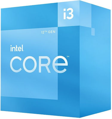 Intel Core i3-12100 3.3GHz Επεξεργαστής 4 Πυρήνων για Socket 1700 σε Κουτί με Ψύκτρα