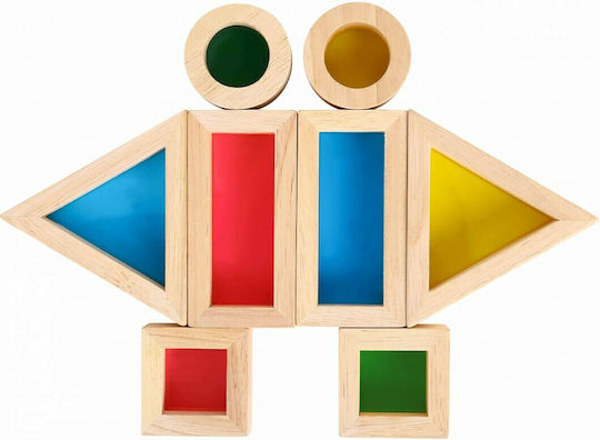 Tooky Toys Дървени Конструктори В Смесени Цветове За 2+ Години 8 Бройки