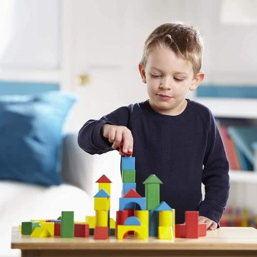 Melissa & Doug Τουβλάκια Ξύλινα για 3+ Ετών 100τμχ
