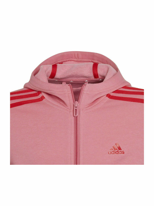 Sport Hanorac pentru copii De bumbac cu Glugă Roz Essentials 3-Stripes