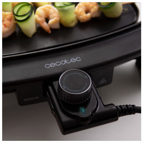 Cecotec Tasty & Grill 3000 Tabletop Electric Grill Aluminium Smooth and Ribbed Plate 2600W with Adjustable Thermostat 45cmx25cmcm