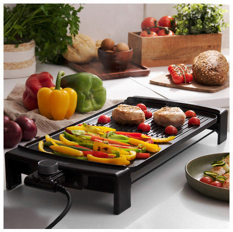 Cecotec Tasty & Grill 3000 Tabletop Electric Grill Aluminium Smooth and Ribbed Plate 2600W with Adjustable Thermostat 45cmx25cmcm