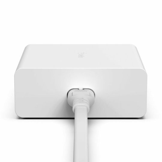 Belkin Φορτιστής Χωρίς Καλώδιο GaN με 2 Θύρες USB-A και 2 Θύρες USB-C 108W Power Delivery Λευκός (WCH010vfWH)