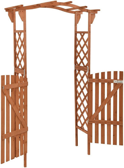 Дървена Градинска Арка с Ромбовидна Решетка в Кафяв Цвят 116x40x204см