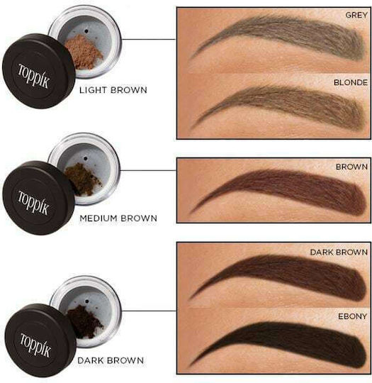 Toppik Brow Building Fiber Set Light Powder for Eyebrows in Brown Shade 1.2g