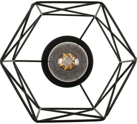 GloboStar Tron Ceiling Mount Light 18cm Black with Socket E27