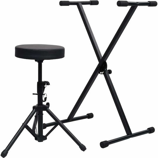 vidaXL Set of Keys and Stool Stand Floor for Keyboards