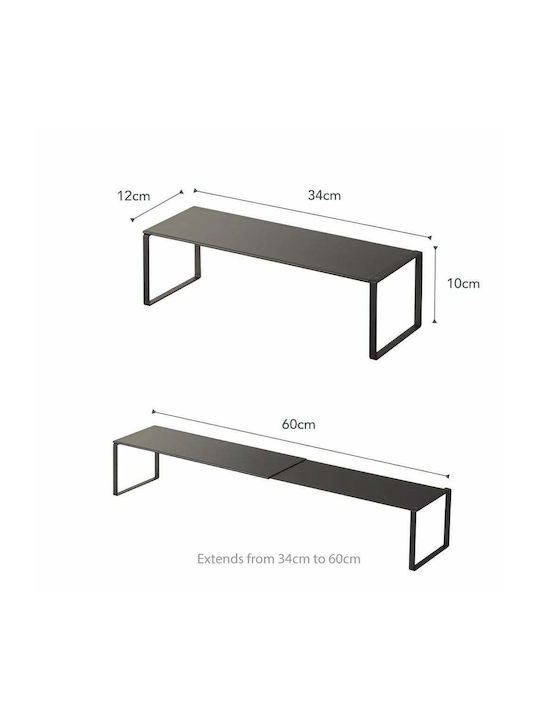 Μεταλλική Παπουτσοθήκη Frame με 1 Ράφι Black 60x12x10cm