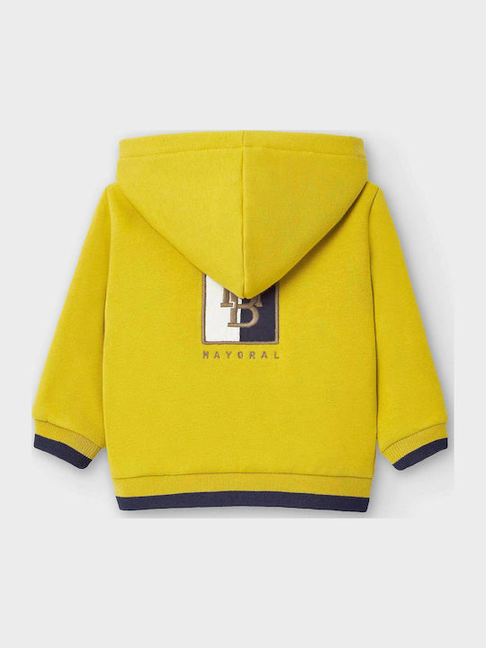 Kids Sweatshirt Cardigan Cotton with Hood Yellow