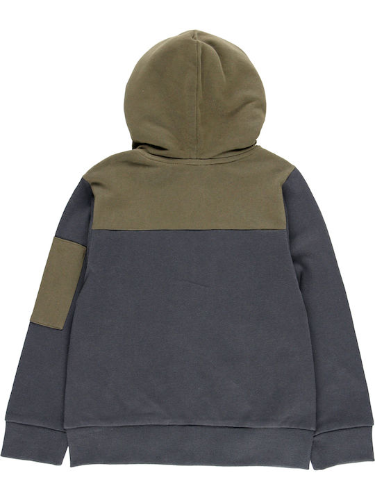 Παιδική Ζακέτα Φούτερ Fleece με Κουκούλα Γκρι