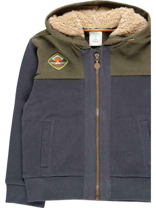 Παιδική Ζακέτα Φούτερ Fleece με Κουκούλα Γκρι