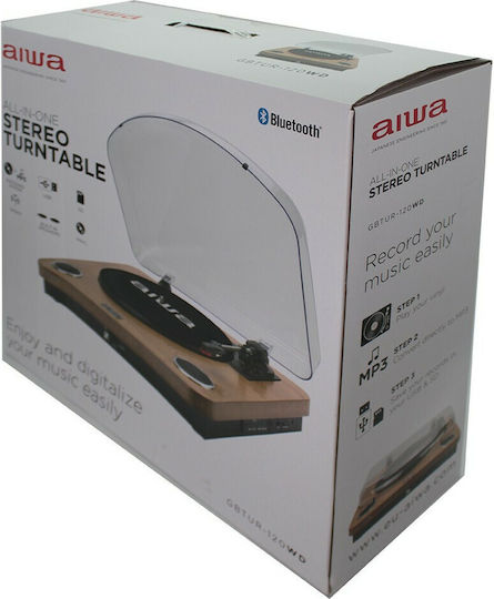 Aiwa GBTUR -120 Грамофон с Предусилвател и Вградени говорители Бежов