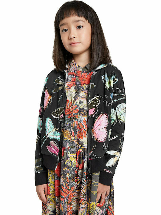 Kinder-Sweatshirtjacke mit Kapuze Schwarz Misuri