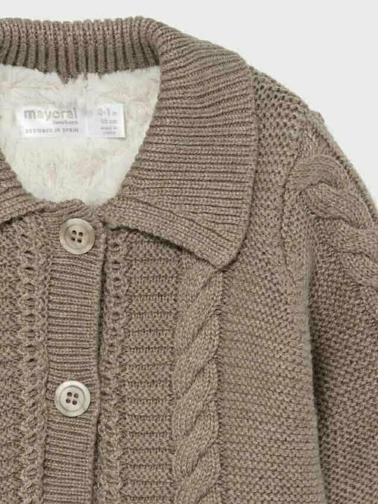 Kids Cardigan Cotton Brown