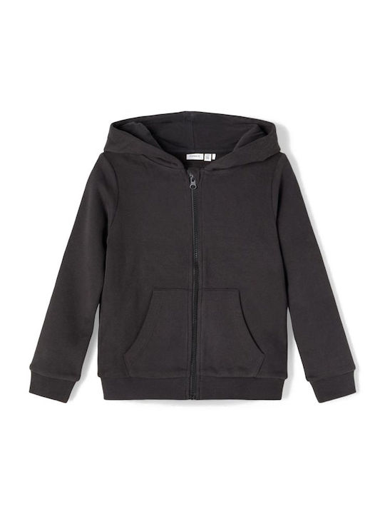 Name It Boys Hooded Sweatshirt with Zipper Black