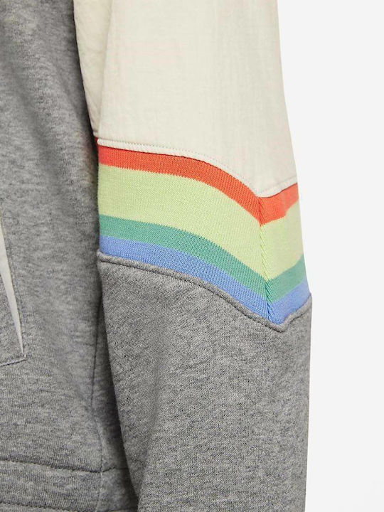 Kids Sweatshirt Cardigan With Hood And Pockets Grey Heritage