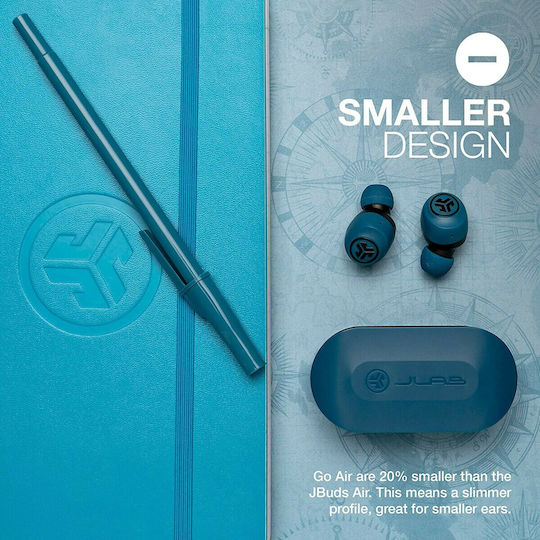 Jlab GO Air In-ear Bluetooth Handsfree Ακουστικά με Αντοχή στον Ιδρώτα και Θήκη Φόρτισης Μπλε
