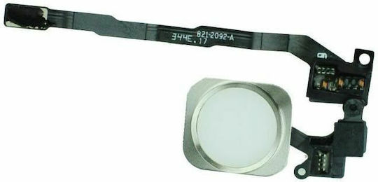 Καλωδιοταινία με Κεντρικό Πλήκτρο χωρίς Finger Print Sensor Λευκό (iPhone 5S/SE)