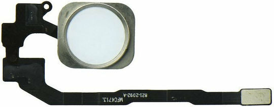 Καλωδιοταινία με Κεντρικό Πλήκτρο χωρίς Finger Print Sensor Λευκό (iPhone 5S/SE)