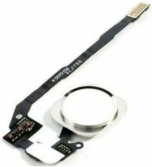 Καλωδιοταινία με Κεντρικό Πλήκτρο χωρίς Finger Print Sensor Λευκό (iPhone 5S/SE)