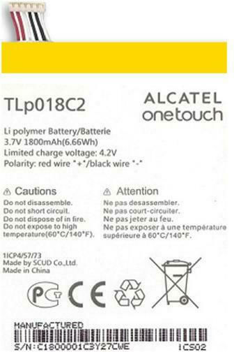 Alcatel TLP018C2 Replacement Battery 1800mAh for OT 6033 One Touch Idol Ultra