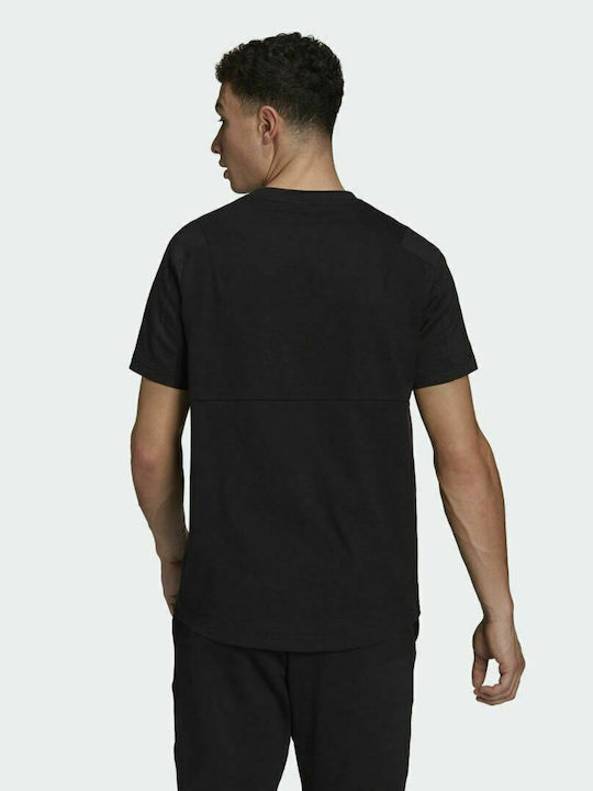 Adidas Designed For Gameday Ανδρικό T-shirt Μαύρο με Λογότυπο