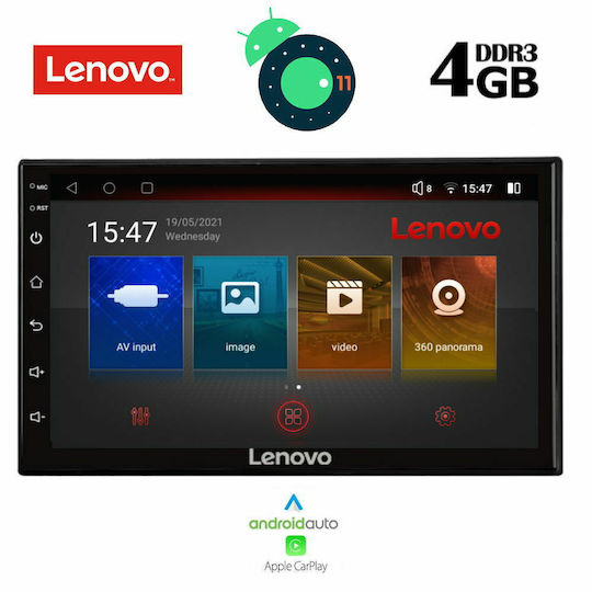 Lenovo Auto-Audiosystem 2DIN (Bluetooth/USB/AUX/WiFi/GPS/Apple-Carplay/Android-Auto/Notenblätter) mit Touchscreen 7"