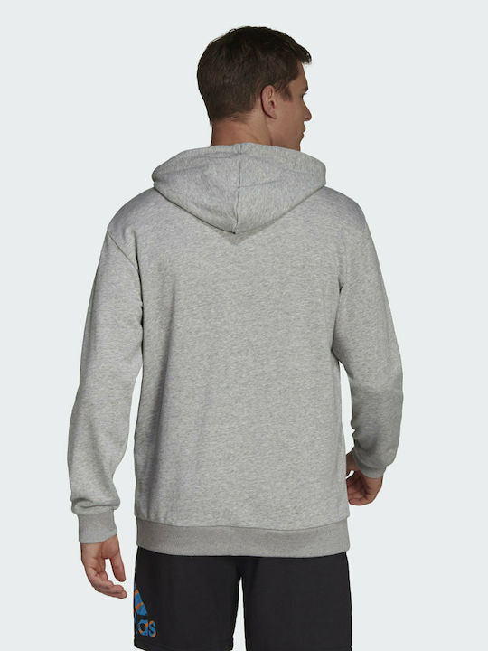 adidas Essentials Men's Sweatshirt with Hood Medium Grey Heather
