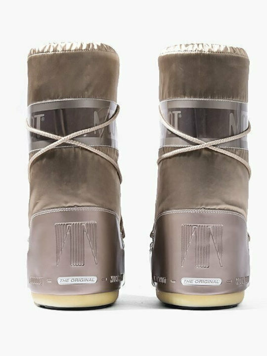 Snow Boots with Rubber / Laces Icon Glance Gold