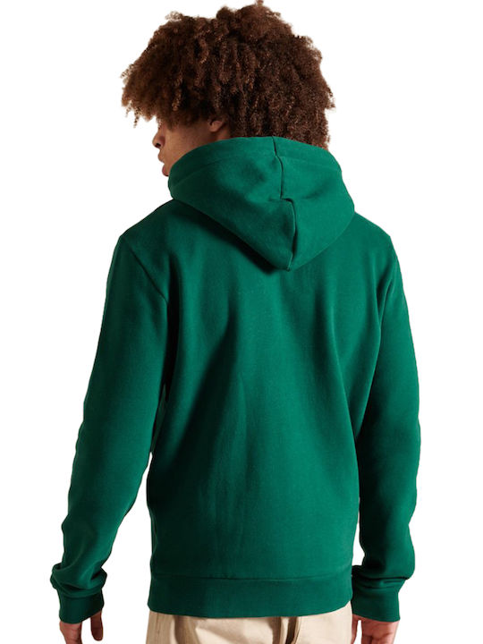 Superdry Script Style Workwear Men's Sweatshirt Jacket with Hood and Pockets Green