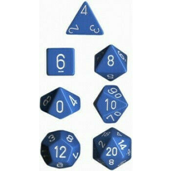 Chessex Opaque Polyhedral Dice Opaque Polyhedral Light Blue/White