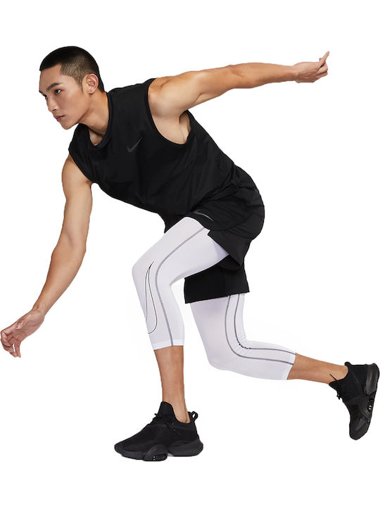 Nike Pro Dri-Fit Men's Sports Capri Leggings White