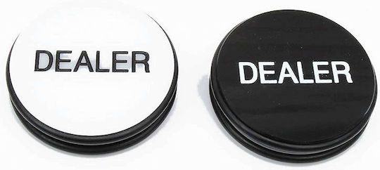 Pokeritems XL Dealer Button Plastic Black 7.5x7.5cm 2pcs