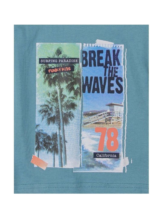 Funky Break the Waves Παιδικό T-shirt Γαλάζιο