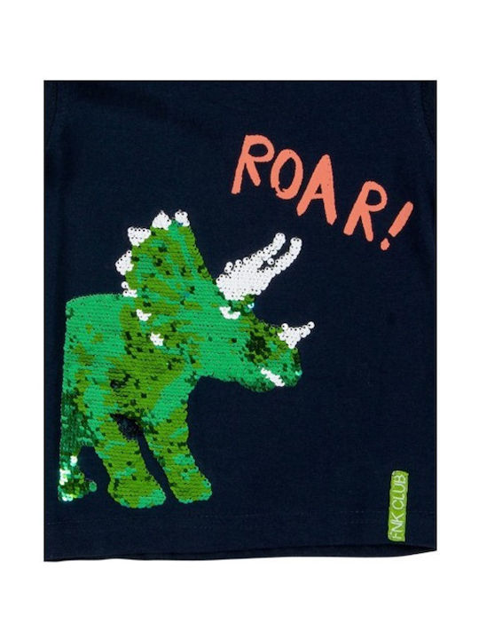 Funky Kids T-shirt Navy Blue Roar