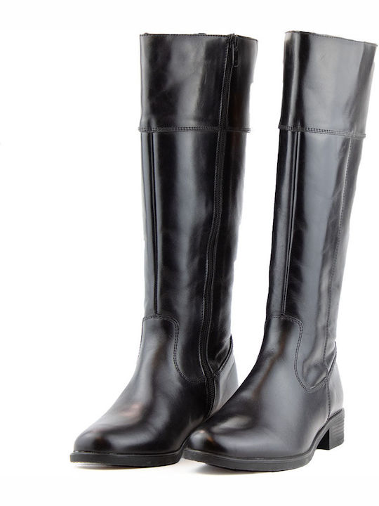 Leder Damenstiefel Schwarz