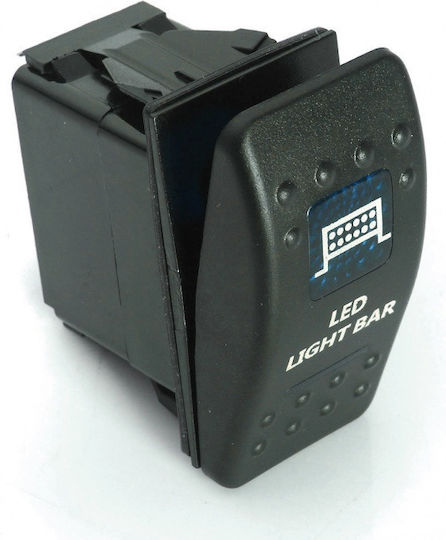 Car Light Switch On/Off Flush 12V-24V Universal Blue