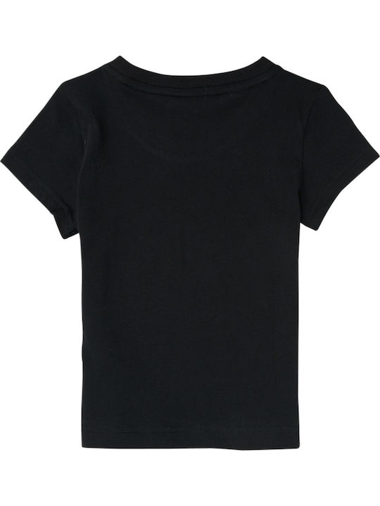 Kinderoberteile T-Shirt Schwarz Essentials Zwei-Farben Großes Logo