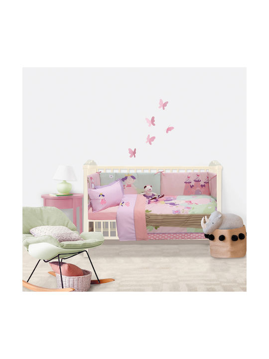 Das Home Set Baby Bettlaken Für Krippe Baumwolle Rosa 120x160cm 3Stück