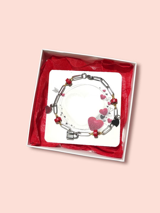 Bracelet Chain with design Heart made of Steel