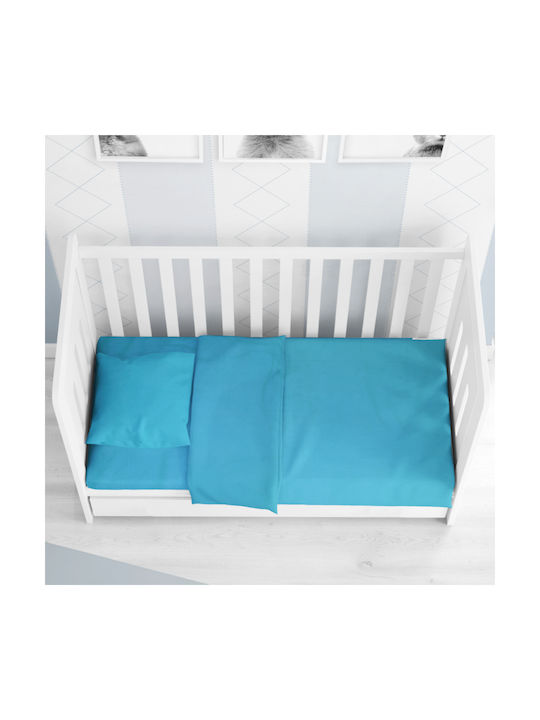 Dimcol Solid Baby Sheet Cradle Cotton Turquoise 80x110cm