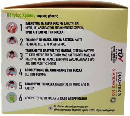 Como Surgical Mask single-use 3ply Type II BFE >98% Protective Mask Non-Reusable Type II Surgical Black 50pcs
