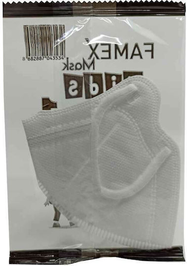 Famex Kids Mask FFP2 NR Protective Mask FFP2 Kids White 10pcs