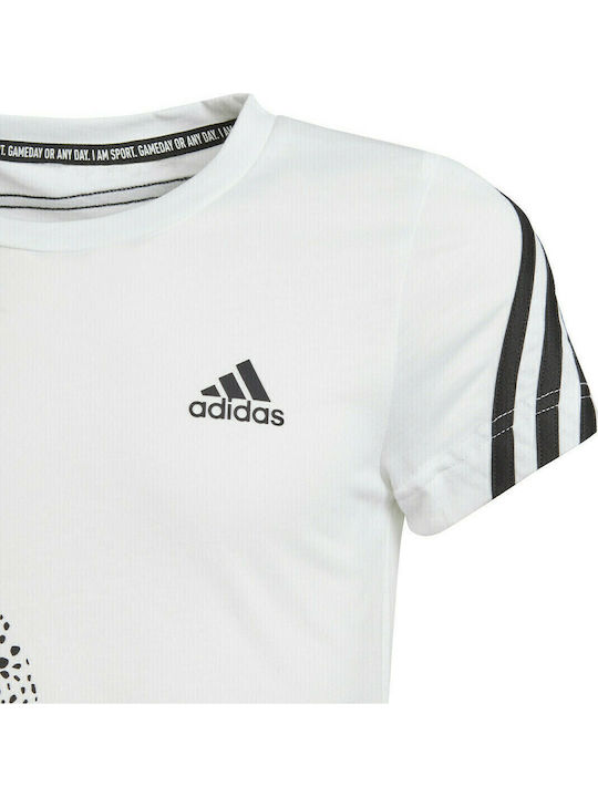 Детска Тениска Бяла 3-Stripes Graphic Girls' Tennis