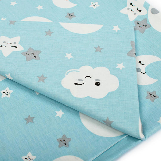 Dimcol Sheet Set Single Cotton Smile 81 Blue 160x240cm 2pcs