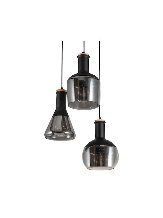 ARlight Pendant Light Three-Light for Socket E27 Black